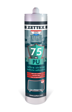 Zettex PU 75 چسب خودرویی تک‌جزئی، با خاصیت انعطاف‌پذیری دائم، بر پایه پلی اورتان و مخصوص شیشه اتومبیل است.